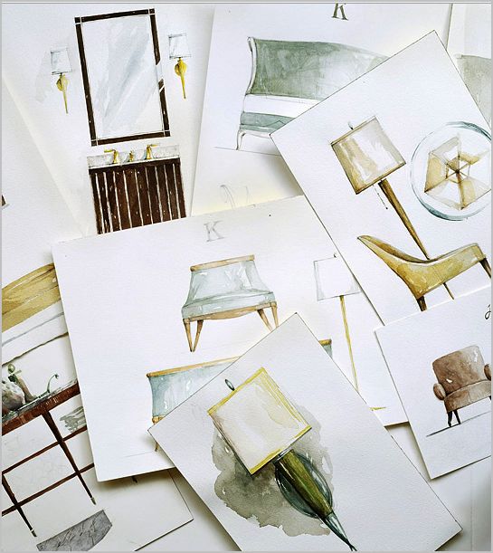 545x611 13 Best Eye For Interior Loveliness Images Art - Watercolor Furniture