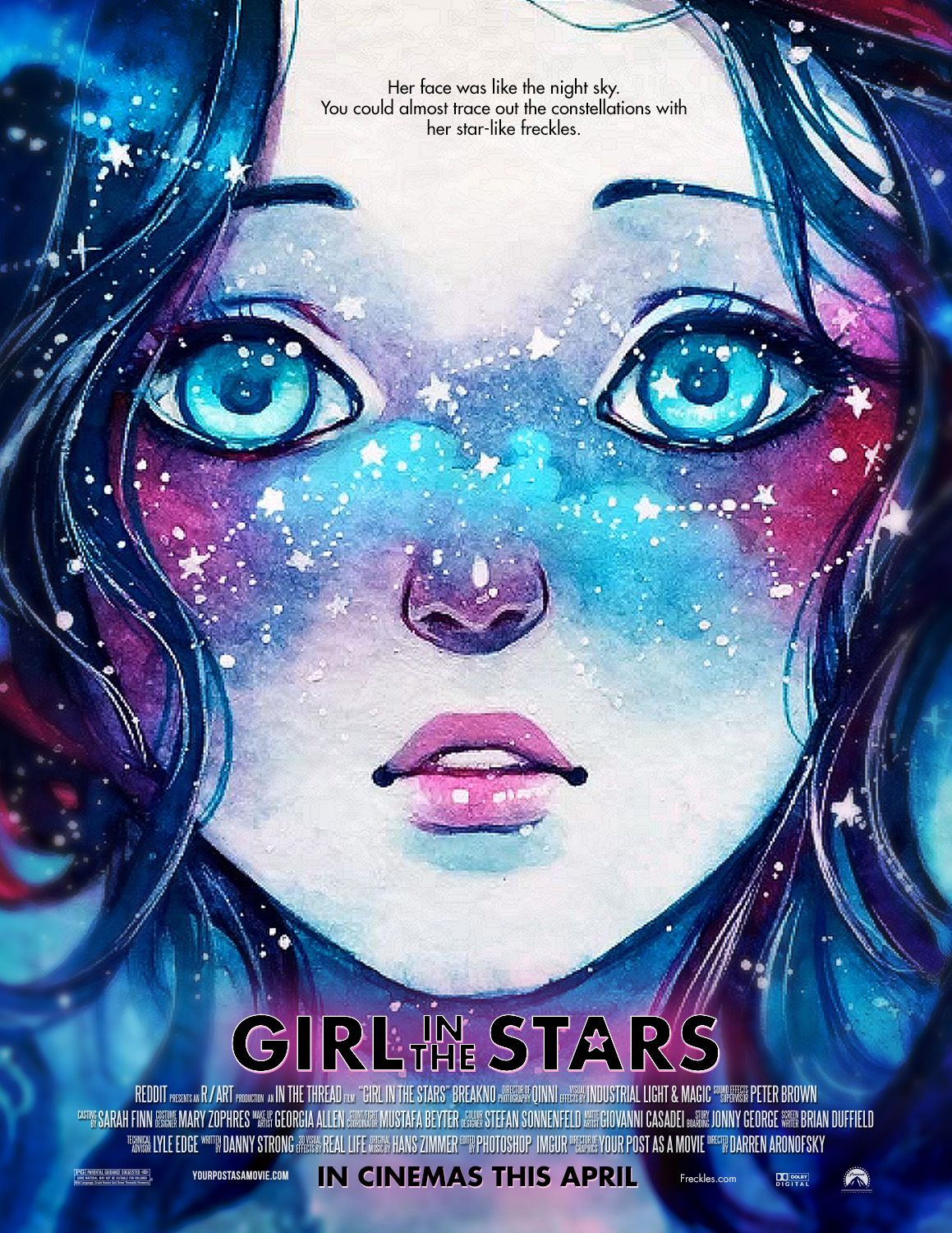 1159x1500 Girl In The Stars - Watercolor Galaxy Girl