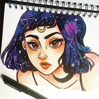 320x320 Galaxy Girl! Ig Imjustawitch - Watercolor Galaxy Girl