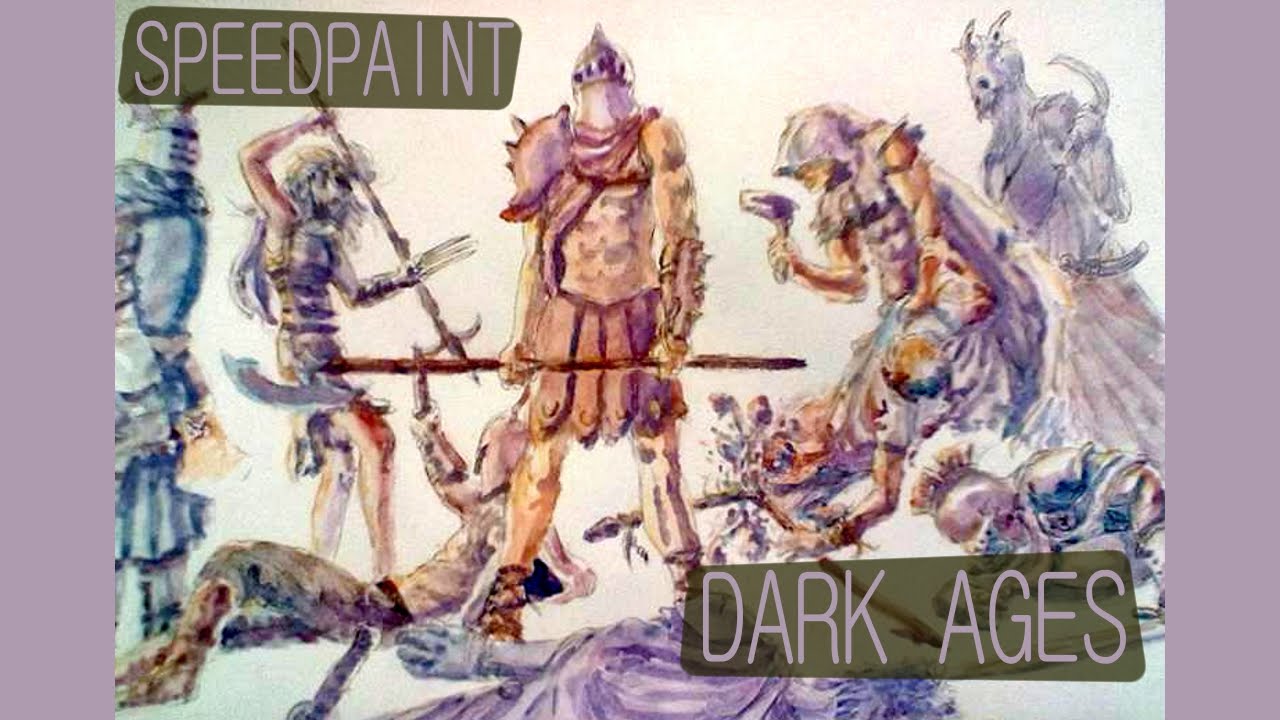1280x720 Watercolor Speedpaint Dark Ages Game Concept Art - Watercolor Game