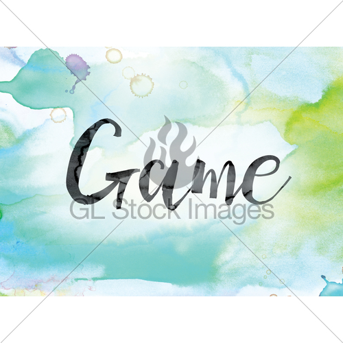 500x500 Game Colorful Watercolor And Ink Word Art Gl Stock Images - Watercolor Game Art