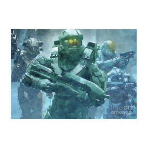 300x300 Halo Watercolor Game Art Digital Art By Oleksandr Vaznichenko - Watercolor Game Art