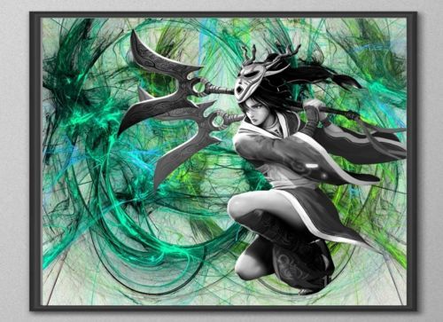 500x363 Akali League Of Legends Lol Game Skyward Game Watercolor Poster - Watercolor Game Art
