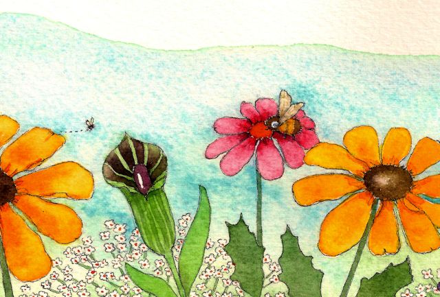640x433 How To Paint Garden Watercolor Paintings - Watercolor Garden