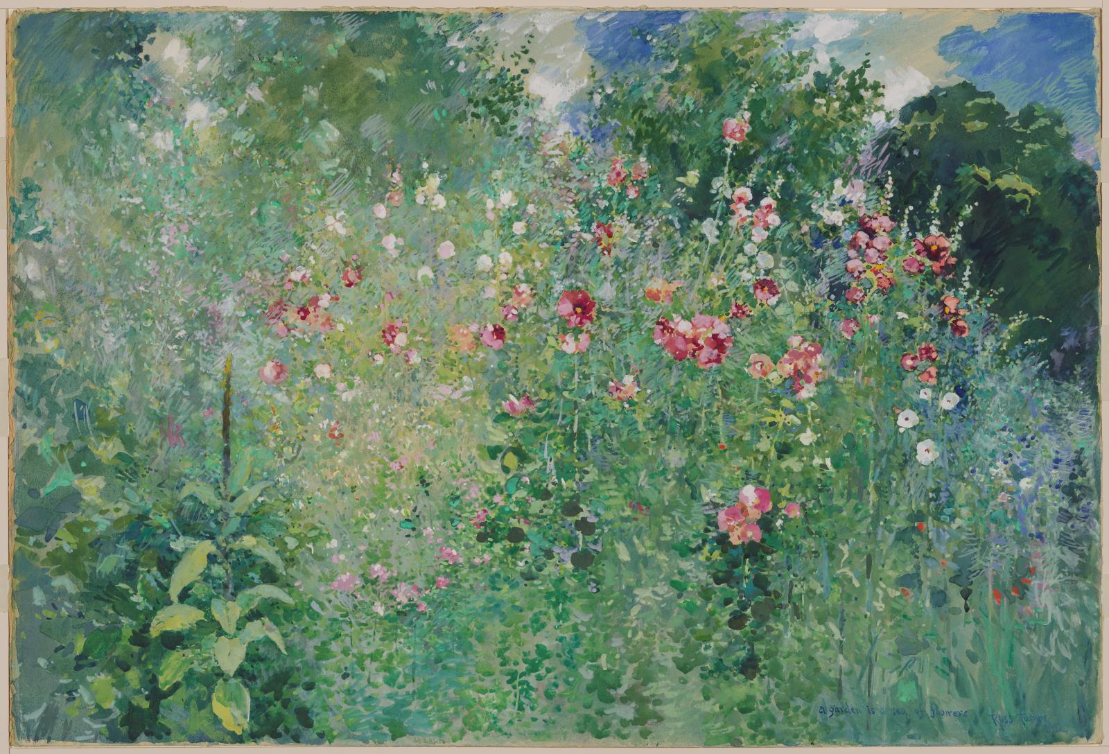 1600x1088 A Garden Is A Sea Of Flowers Museum Of Fine Arts, Boston - Watercolor Garden