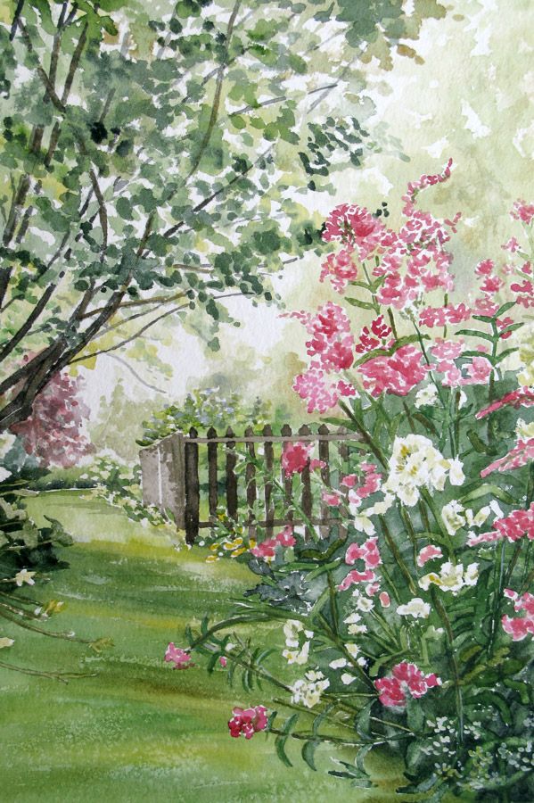 599x900 Misty Morning Sunshine - Watercolor Garden