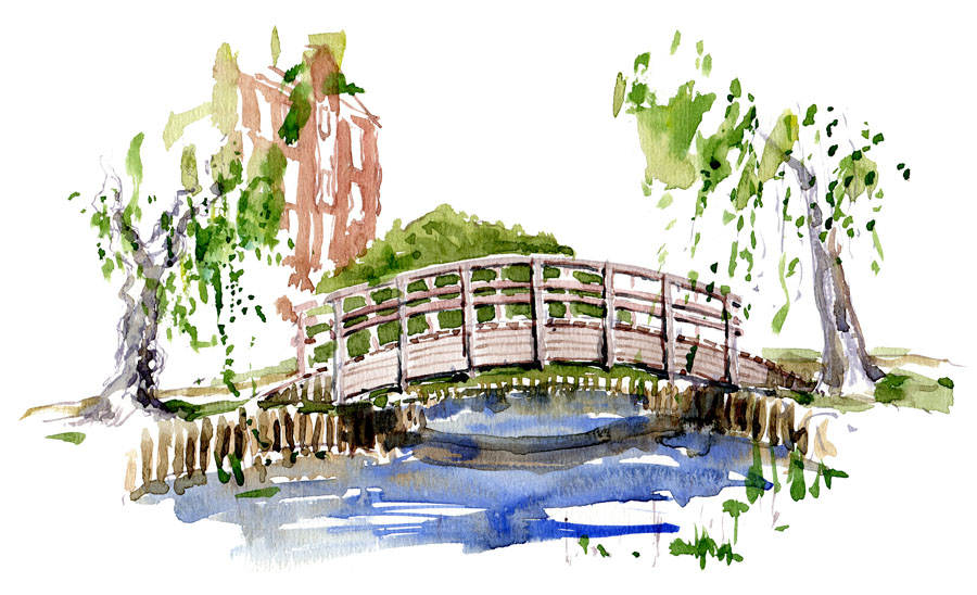 900x548 Recovery And Hospital Gardens The Hiking Artist Project By Frits - Watercolor Garden