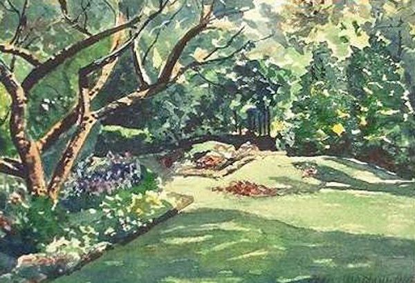 600x410 Thuya Garden Painting - Watercolor Garden