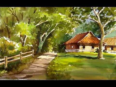480x360 Watercolor Painting Sunlight On The Garden - Watercolor Garden