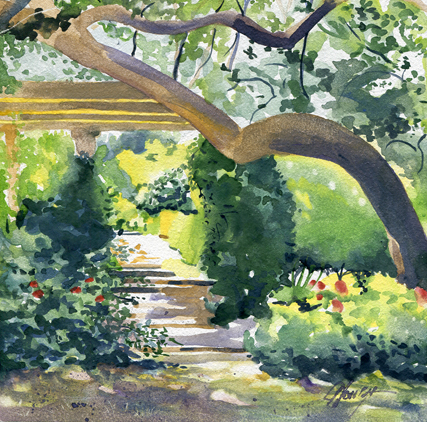 427x422 Watercolor Paintings Howze Art - Watercolor Garden