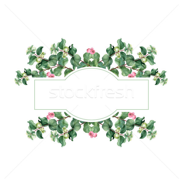 600x600 Watercolor Christmas Floral Banner. Hand Painted Floral Garland - Watercolor Garland
