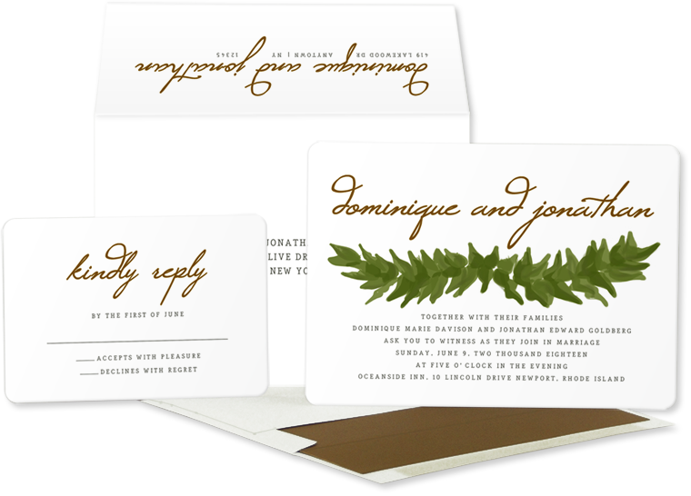 760x546 Watercolor Garland Wedding Invitation - Watercolor Garland