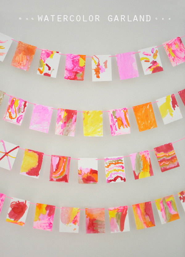 600x831 Watercolor Garland {Paint With Q Tips} - Watercolor Garland