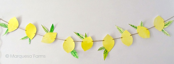 570x212 Watercolor Lemon Bannergarland Marquesa Farms - Watercolor Garland