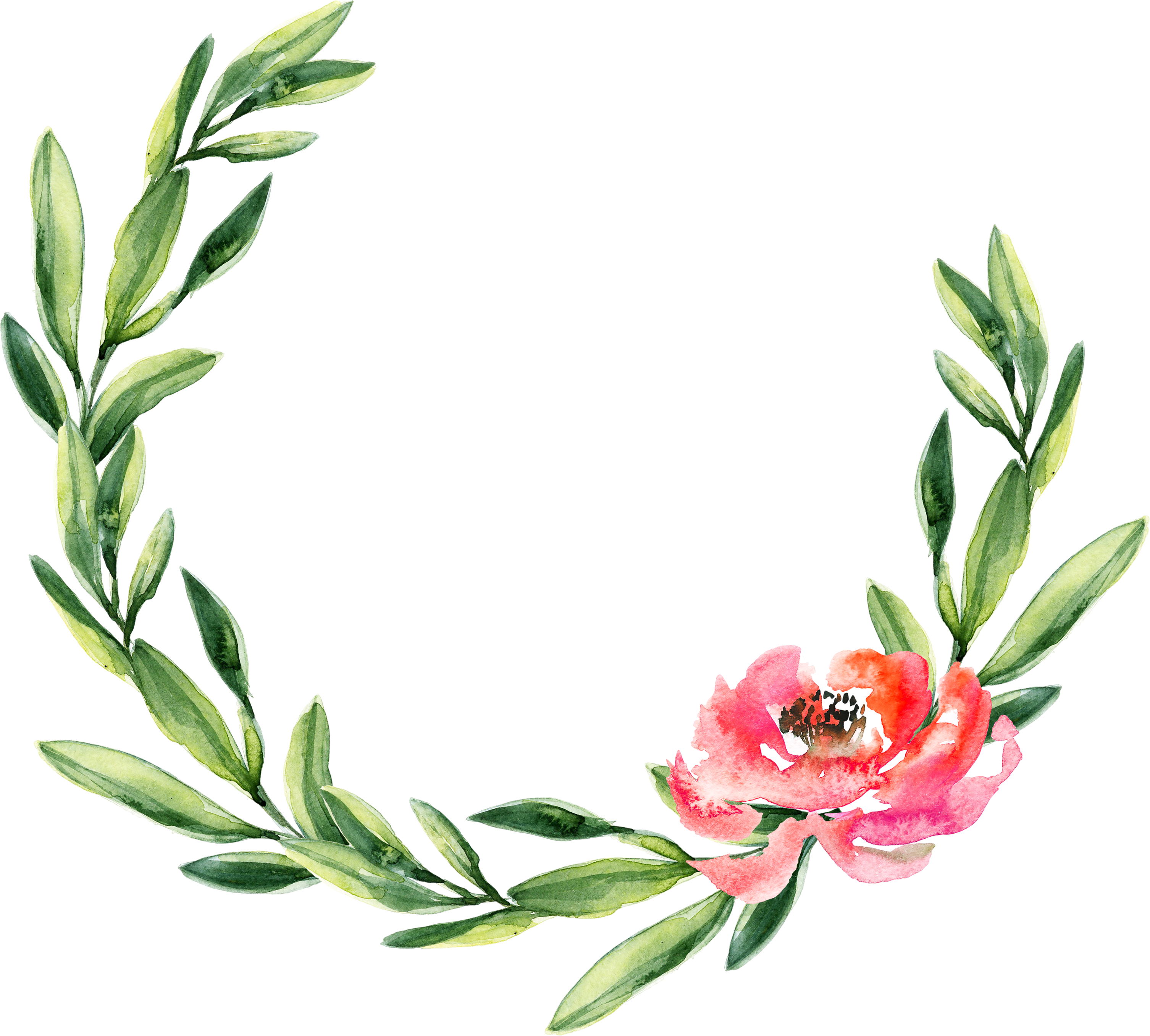 3012x2714 Wreath Watercolor Painting Wedding Garland Christmas - Watercolor Garland