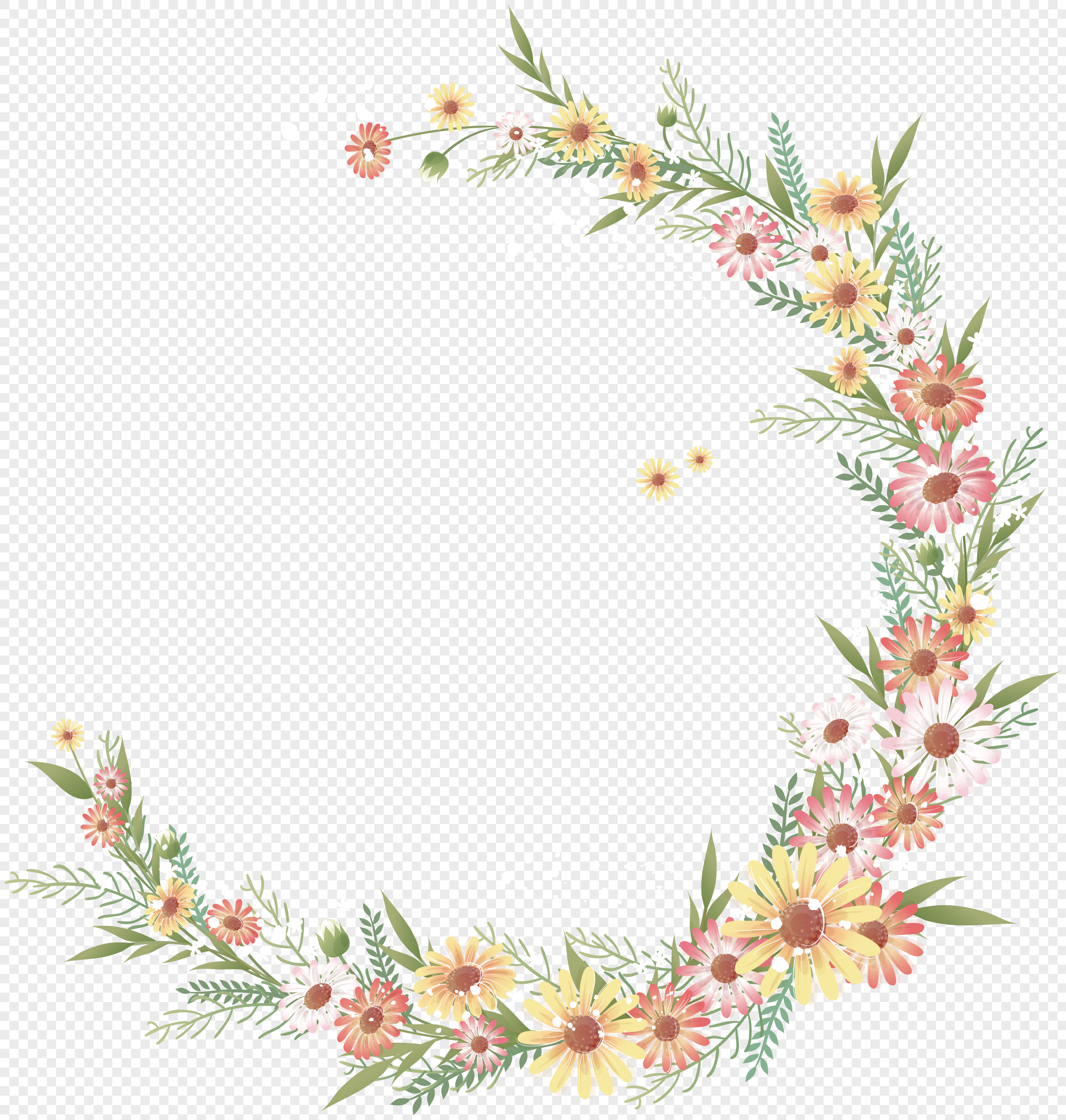 2278x2392 Coloured Watercolor Garland Png Image Picture Free Download - Watercolor Garland