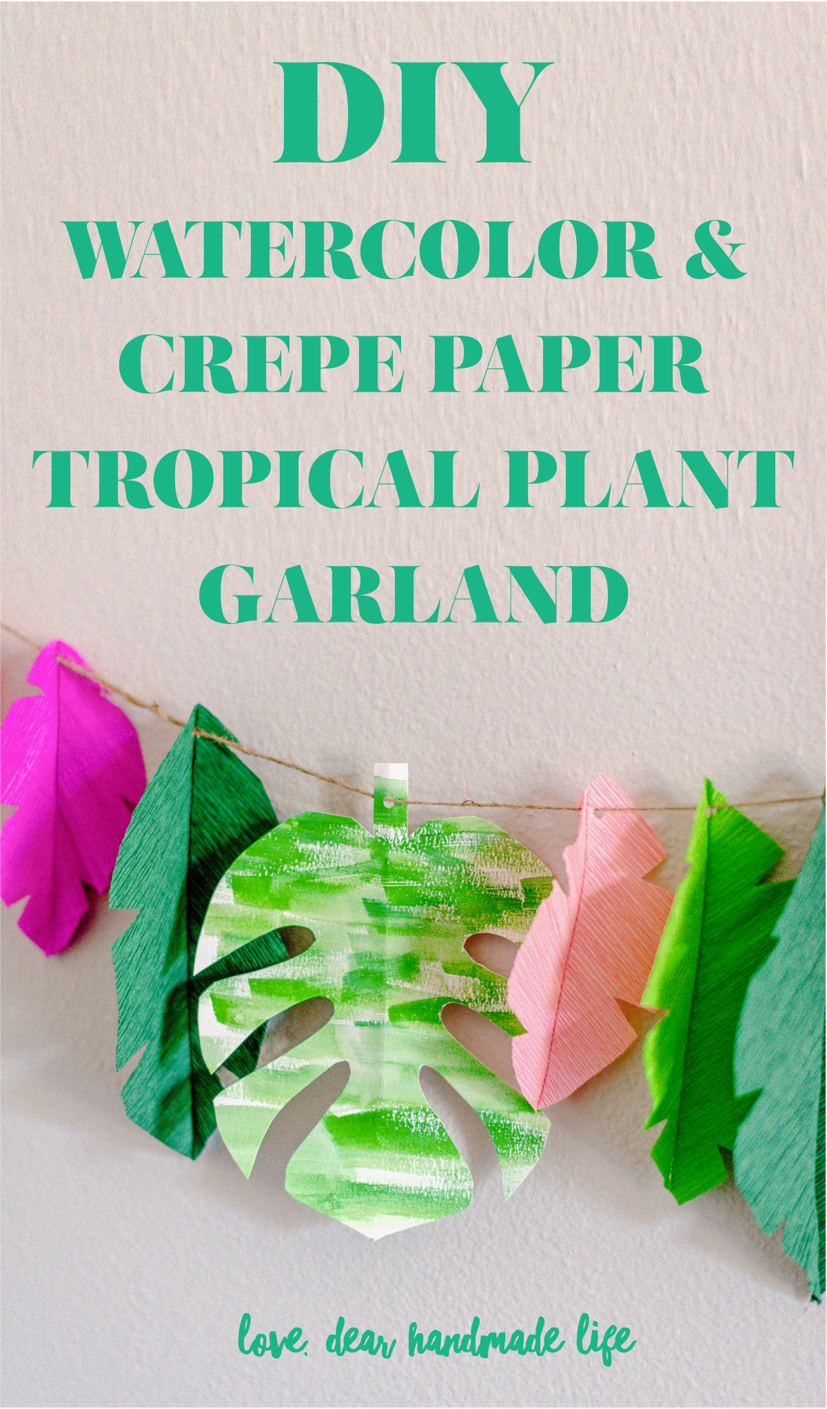 1200x2044 Diy Tropical Watercolor And Crepe Paper Garland - Watercolor Garland