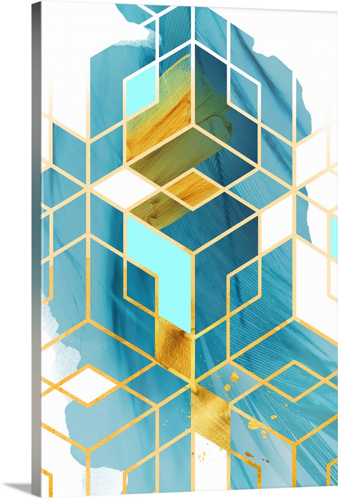 680x1000 Geometric Watercolor Gems I Wall Art, Canvas Prints, Framed Prints - Watercolor Gems