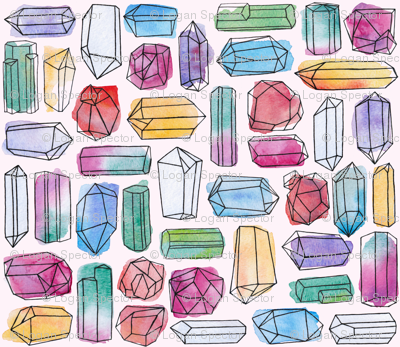 400x347 Watercolor Gemstones (Large) Wallpaper - Watercolor Gems