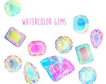 340x270 Watercolor Gem Etsy - Watercolor Gems