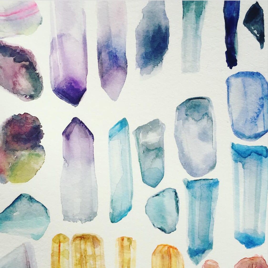 1125x1125 Watercolor Gems. Calligraphy And Diy Book Inspiration In 2018 - Watercolor Gems