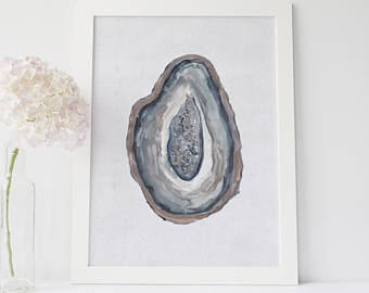 340x270 Geode Watercolor Art Print Etsy - Watercolor Geode