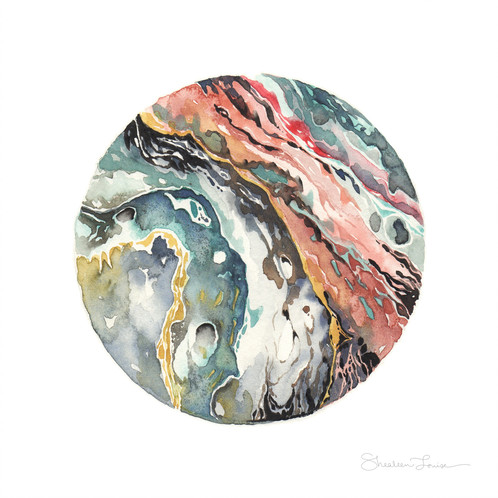 498x498 Moody Circular Geode - Watercolor Geode