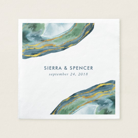 540x540 Watercolor Geode Wedding Napkin - Watercolor Geode