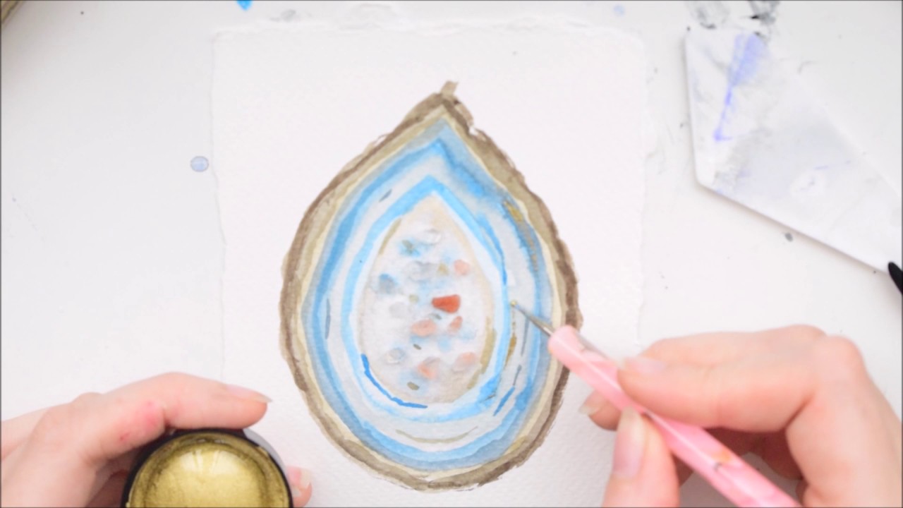 1280x720 Beginner Watercolour Geode Painting Tutorial. Agate And Amethyst - Watercolor Geode