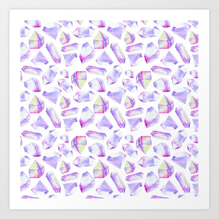 700x700 Hand Painted Pink Purple Watercolor Geometric Diamond Pattern Art - Watercolor Geometric
