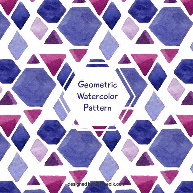 626x626 Watercolor Geometric Pattern Vector Free Download - Watercolor Geometric