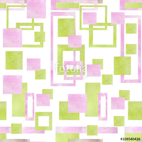 500x500 Pattern With Geometric Shapes. Watercolor Painting. Can Be Used - Watercolor Geometric Shapes