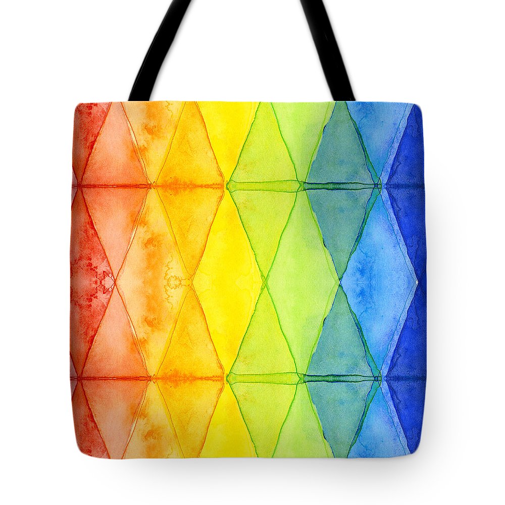 1000x1000 Watercolor Rainbow Pattern Geometric Shapes Triangles Tote Bag For - Watercolor Geometric Shapes