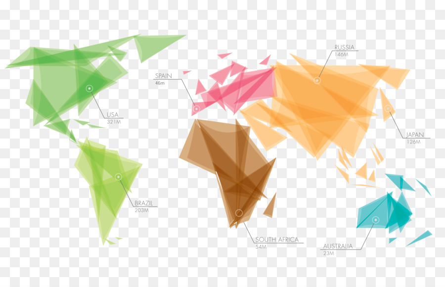 900x580 World Map World Map Geometry Globe - Watercolor Geometric Shapes