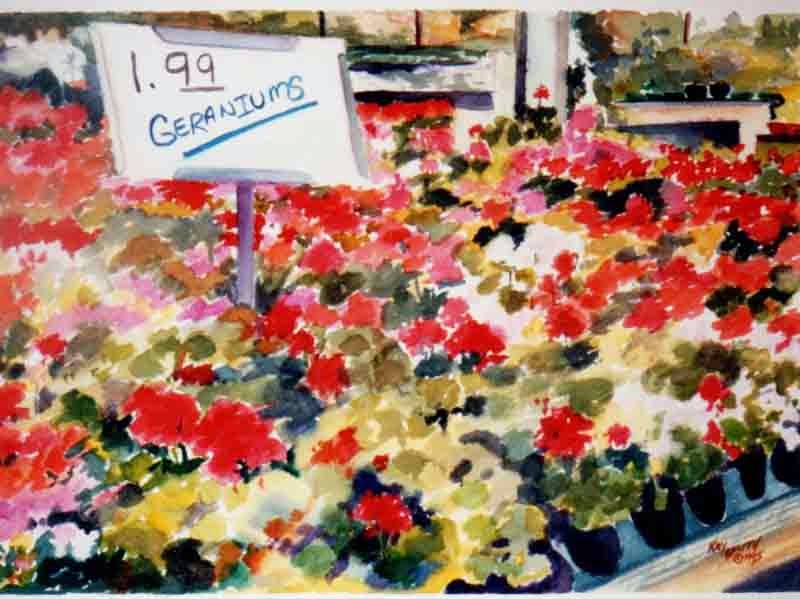 800x599 Kaysmithbrushworks Geraniums For 1.99 - Watercolor Geraniums