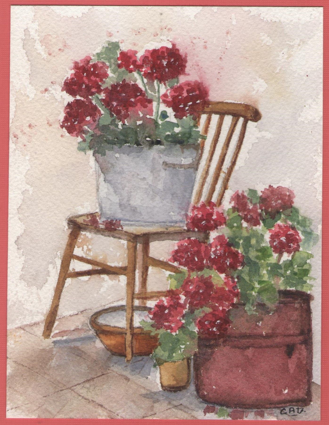 1397x1807 Watercolor... Geraniums Watercolors Watercolor - Watercolor Geraniums