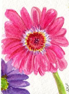 236x321 Orange Gerbera Daisy Watercolors Paintings Original, Gerber Daisy - Watercolor Gerbera Daisy