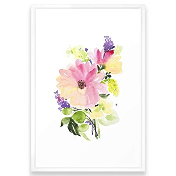 355x355 Society6 Gerbera, Daisy, Delphimium, Scbiosa Floral - Watercolor Gerbera Daisy