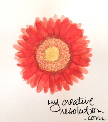 355x400 Watercolor Gerbera Daisies - Watercolor Gerbera Daisy