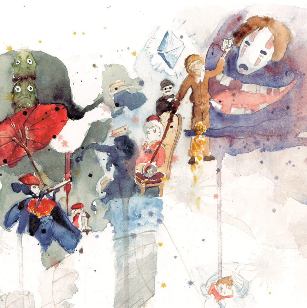 1000x1001 Watercolor Painting Of Studio Ghibli By Geoff Pascual Pascual - Watercolor Ghibli