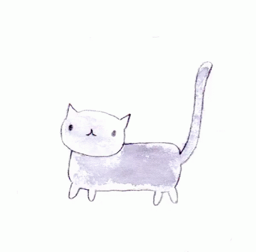 498x491 Cute Watercolor Kitty. Gif - Watercolor Gif