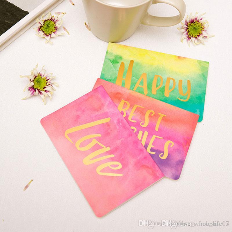800x800 Hot Gold Birthday Card Watercolor Folding Message With Envelope - Watercolor Gift Cards