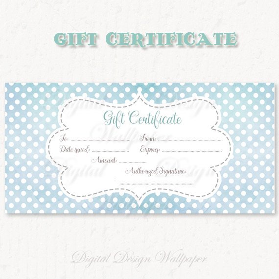 570x570 Printable Gift Certificate Watercolor Gift Certificate Etsy - Watercolor Gift Cards