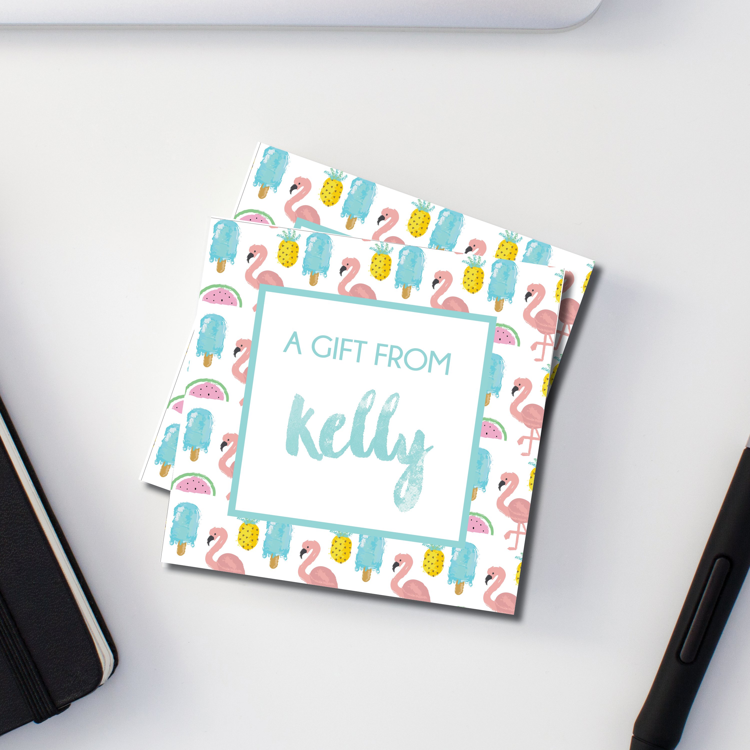 3000x3000 Square Gift Cards Or Stickers, Summer Watercolor, G189 The Polka - Watercolor Gift Cards