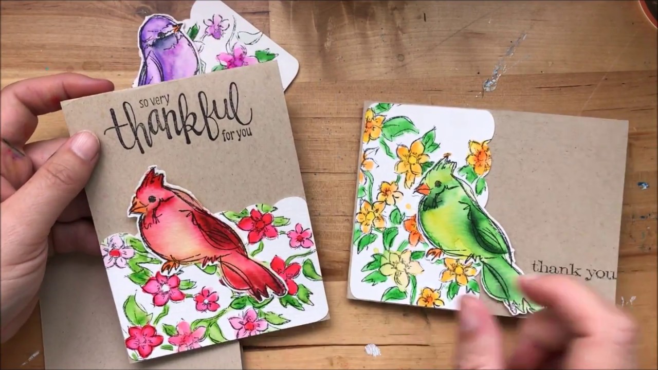 1280x720 Watercolor Birds A Gift Card Holder Featuring Scanncut2 - Watercolor Gift Cards