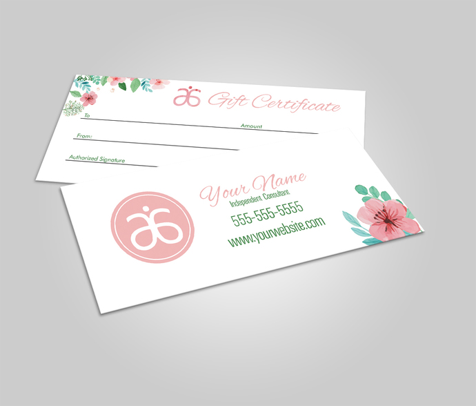 690x588 Arbonne Gift Certificate - Watercolor Gift Cards