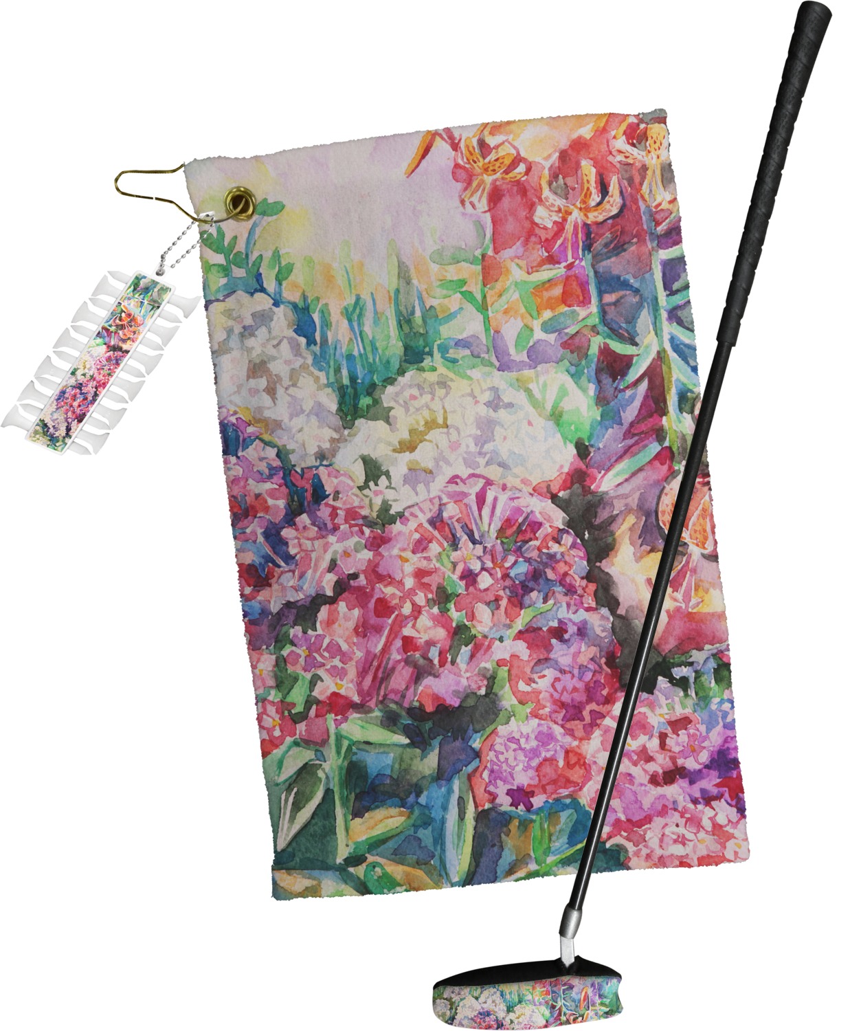 1237x1500 Watercolor Floral Golf Towel Gift Set - Watercolor Gift Set