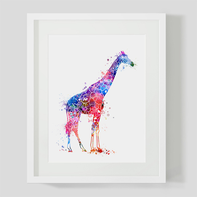 Watercolor Giraffe Art