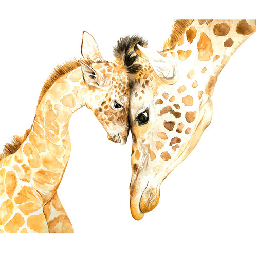 Watercolor Giraffe Art at PaintingValley.com | Explore collection of ...