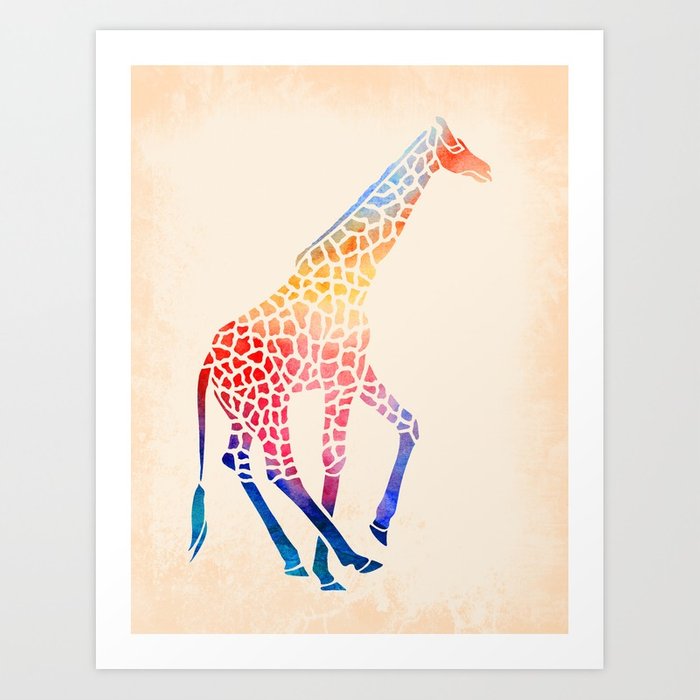 700x700 Watercolor Giraffe Art Print By Mjmstudio Society6 - Watercolor Giraffe Art